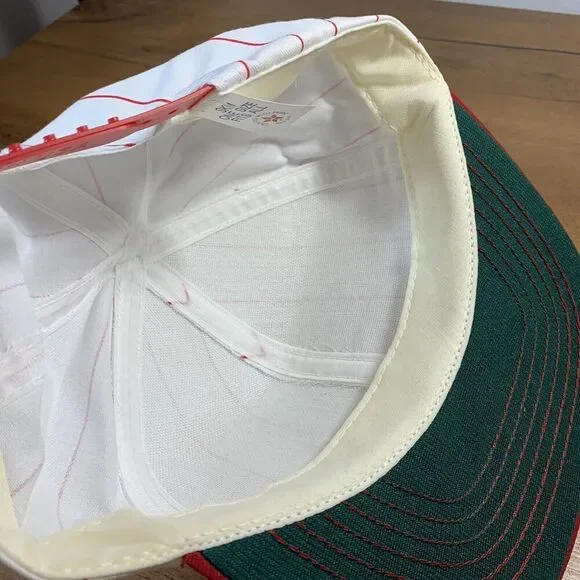 VTG NWOT Jeff Gordan #24 Hat Lumina Red White Pin Stripe Snap Back Made in USA - Picture 9 of 9